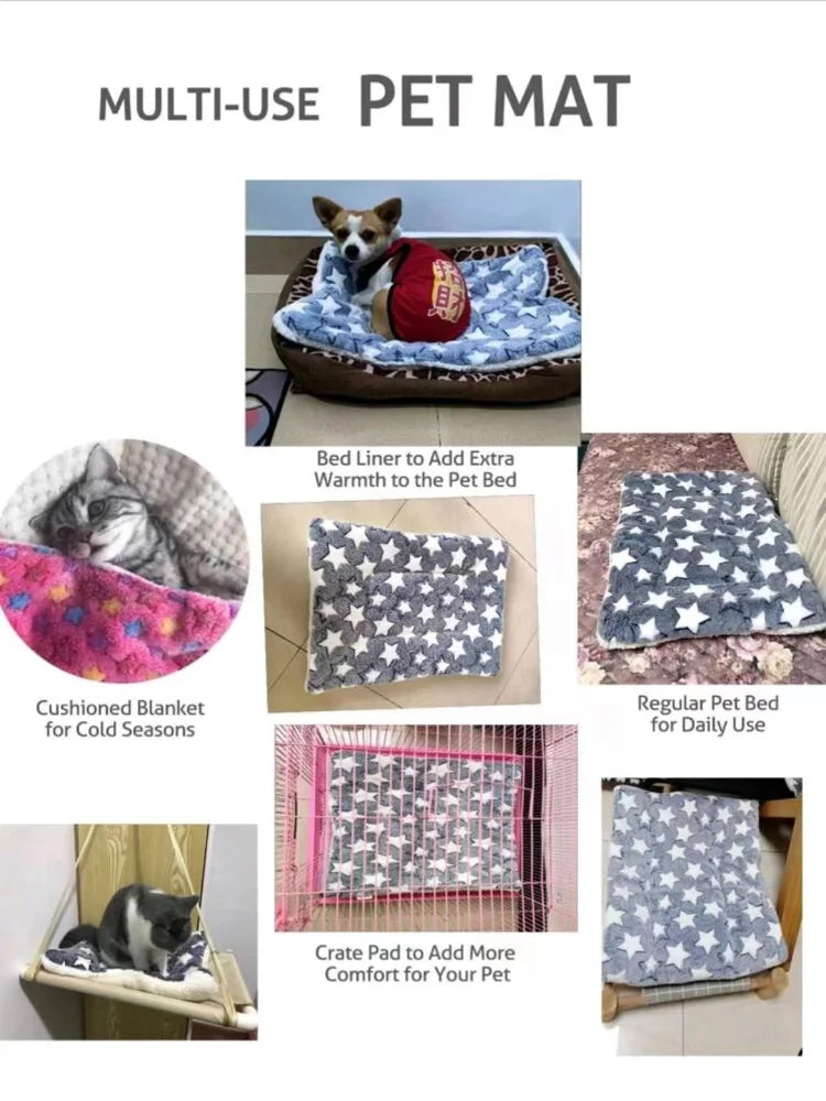 Flannel Pet Sleeping Mat – Thick Dog & Cat Bed