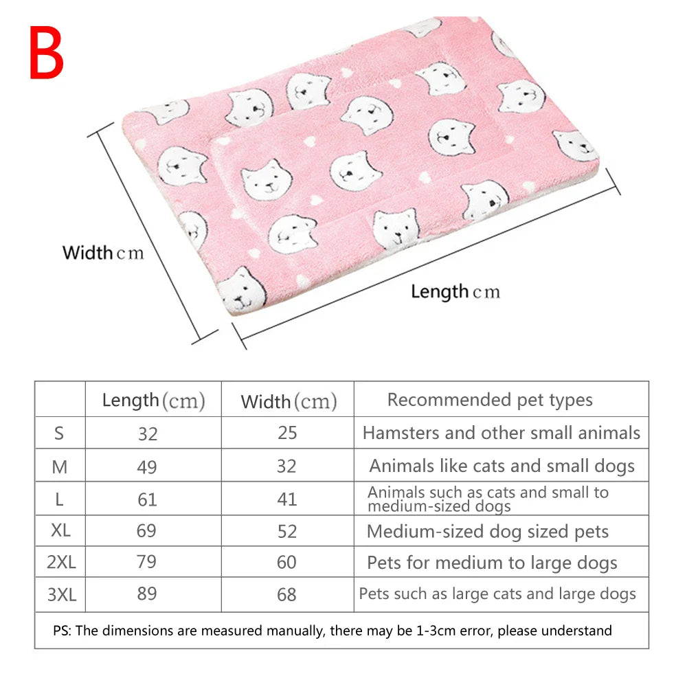Flannel Pet Sleeping Mat – Thick Dog & Cat Bed