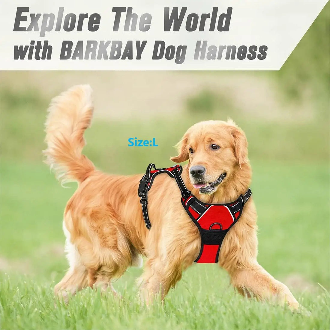 No-Pull Dog Harness – Reflective Front Clip with Control Handle