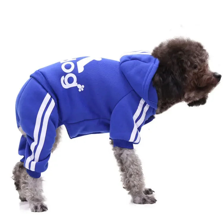 Winter Dog Hoodie Jumpsuit – Warm Pet Sweatshirt for Small to Large Dogs