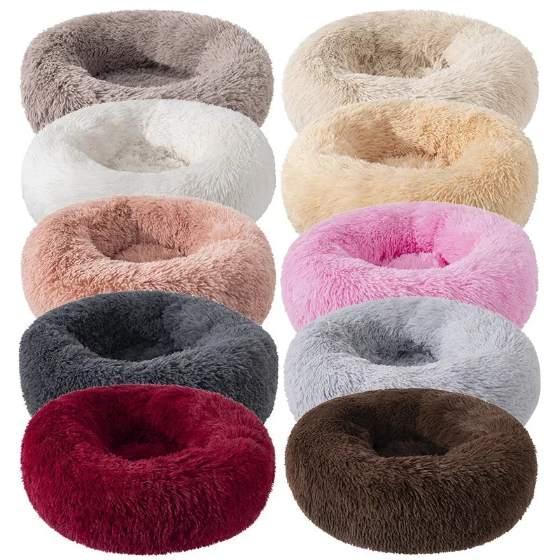 Super Soft Plush Cat Bed – Washable Donut Bed for All Cats