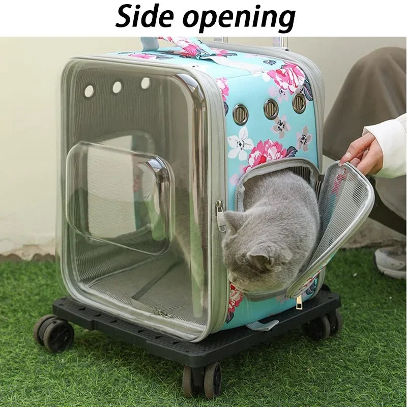 Folding Transparent Cat Stroller
