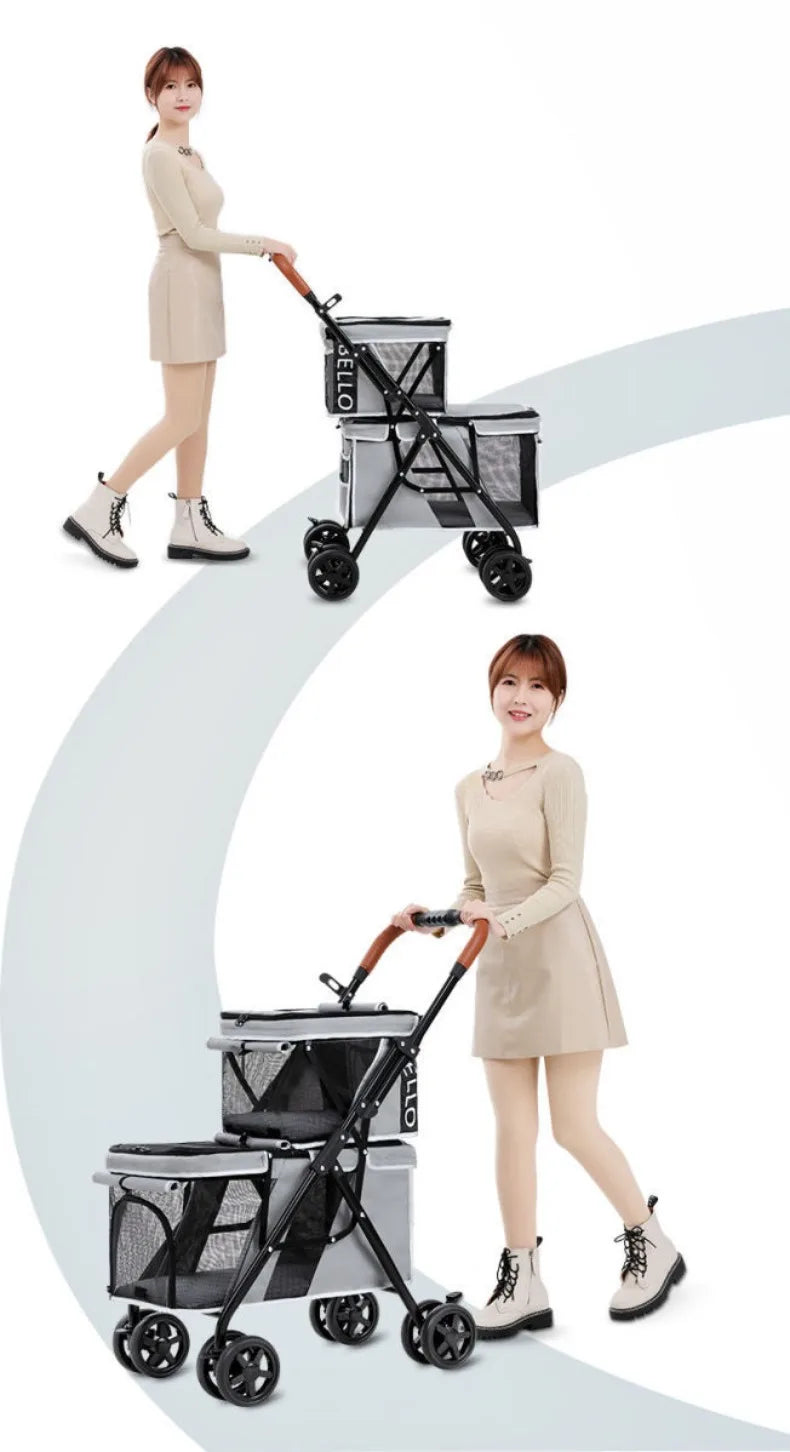 Portable Pet Stroller with Wheels
