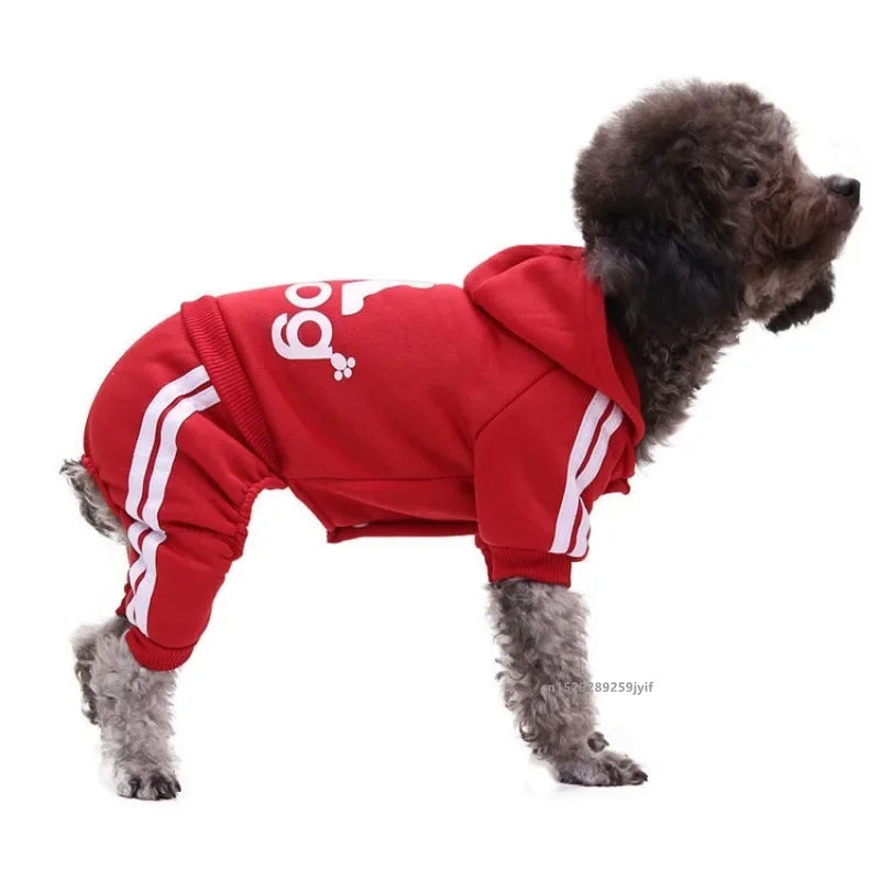 Winter Dog Hoodie Jumpsuit – Warm Pet Sweatshirt for Small to Large Dogs