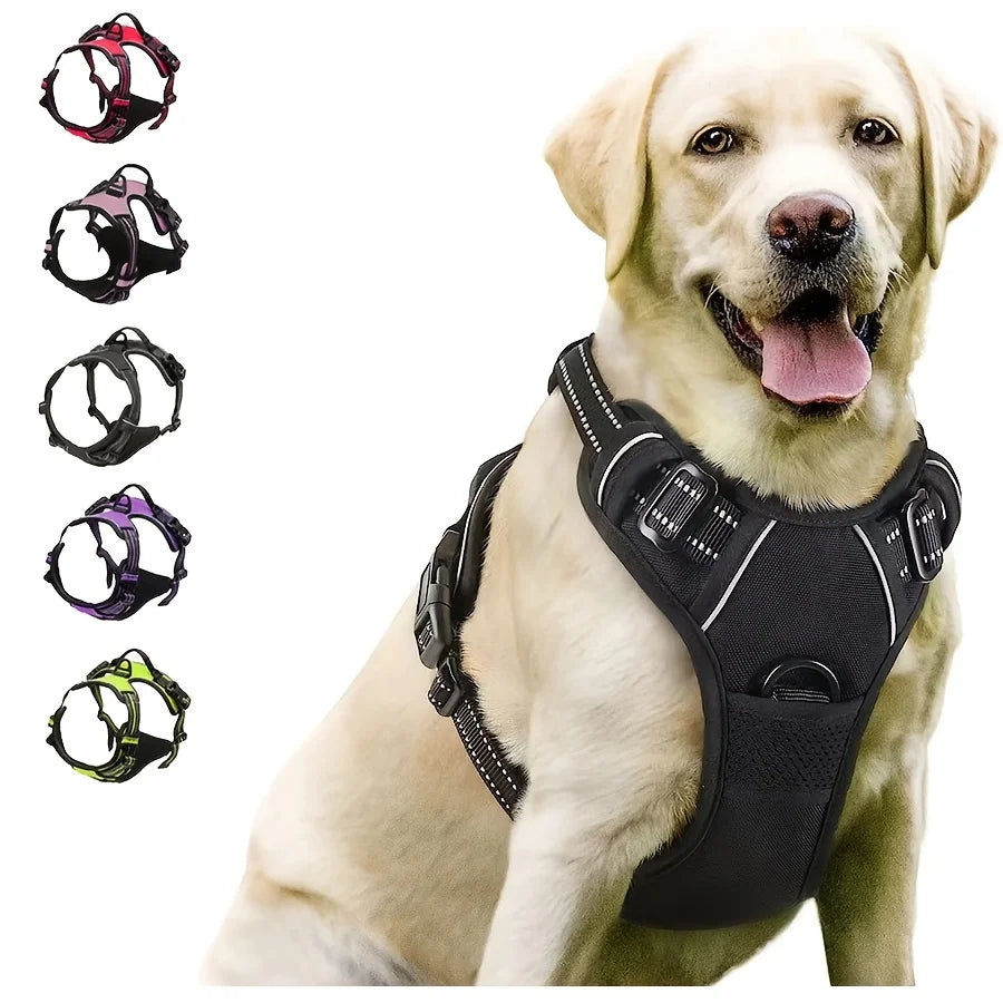 No-Pull Dog Harness – Reflective Front Clip with Control Handle
