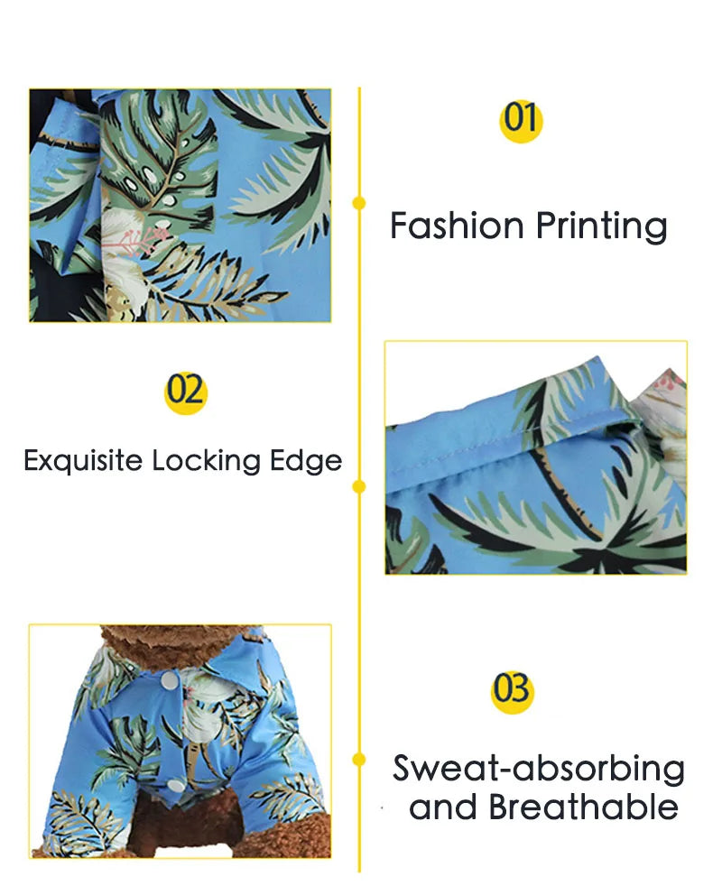 Hawaiian Dog Shirt – Summer T-Shirt Outfit for Small & Medium Dogs