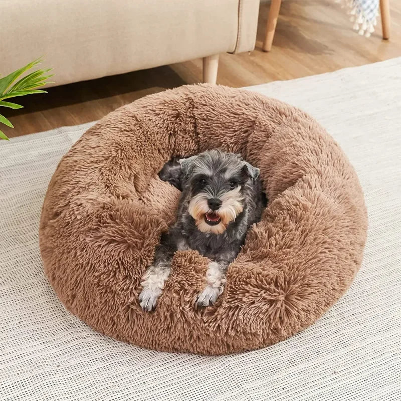Super Soft Plush Cat Bed – Washable Donut Bed for All Cats