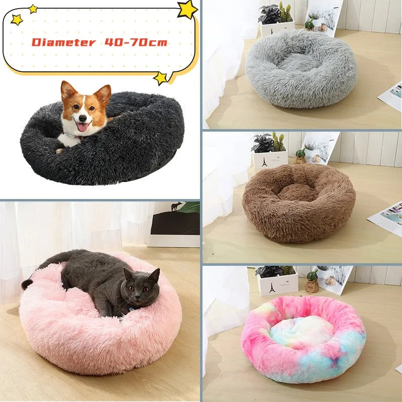 Super Soft Plush Cat Bed – Washable Donut Bed for All Cats