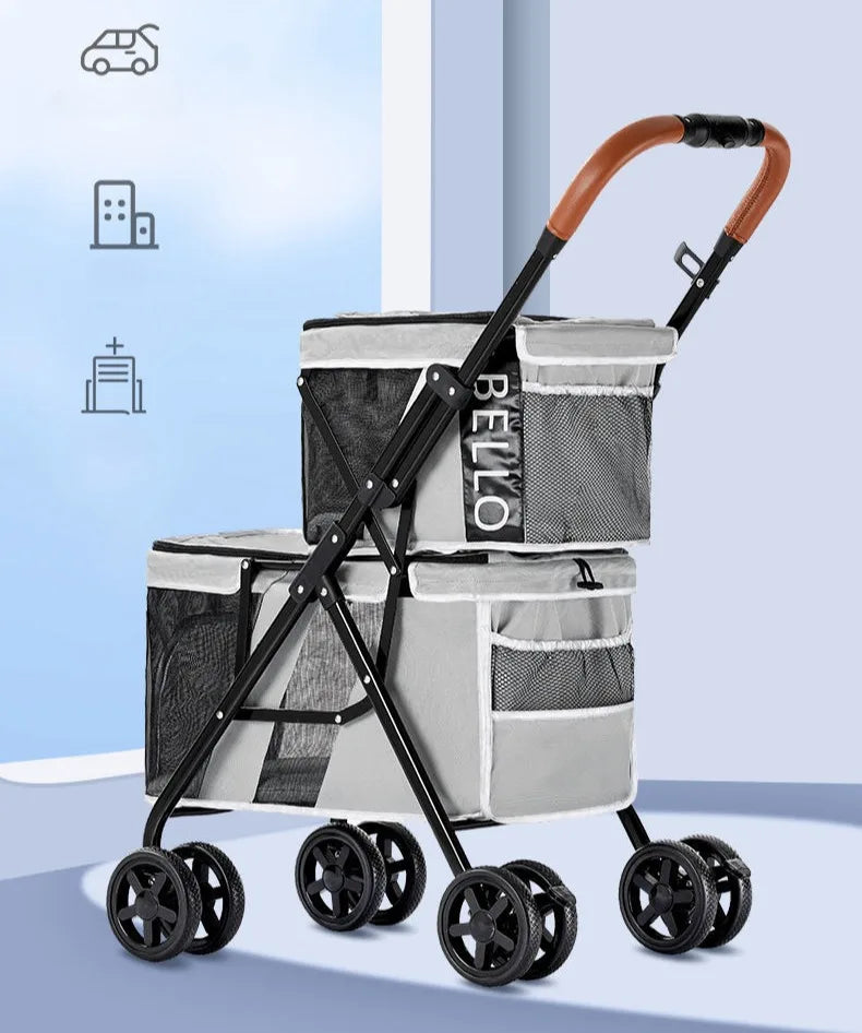Portable Pet Stroller with Wheels