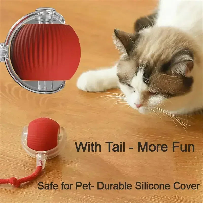 Rechargeable Interactive Cat Toy Ball – Automatic Rolling Pet Toy with Tail