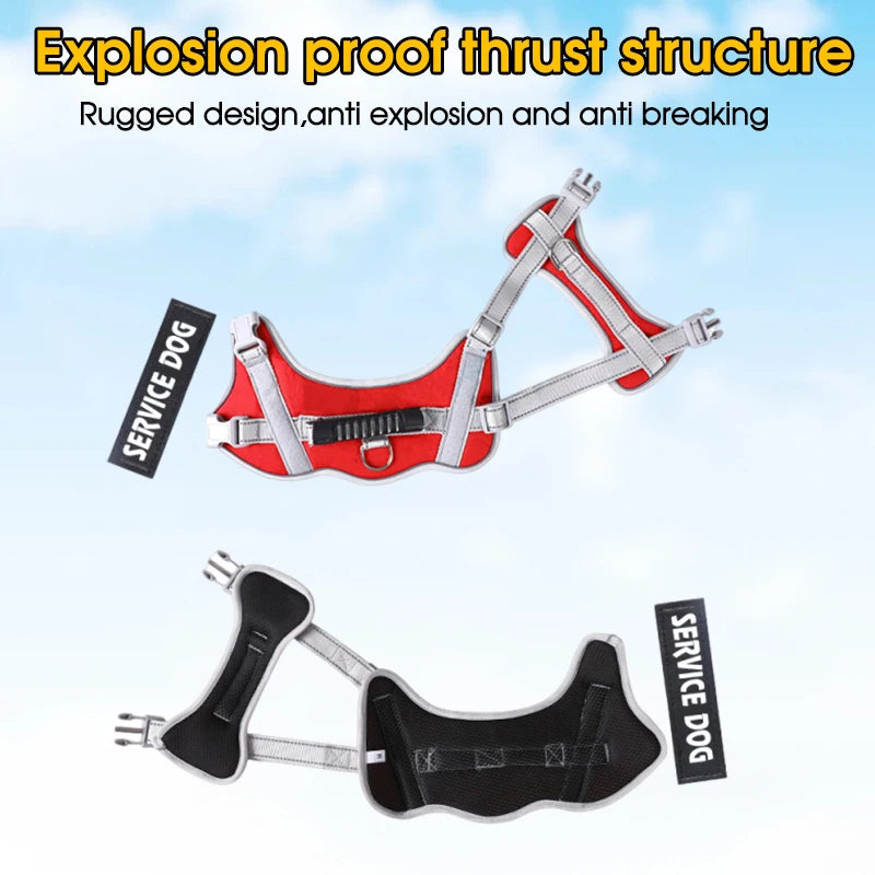 Service Dog Vest Harness – No Pull Large Dog Control Strap