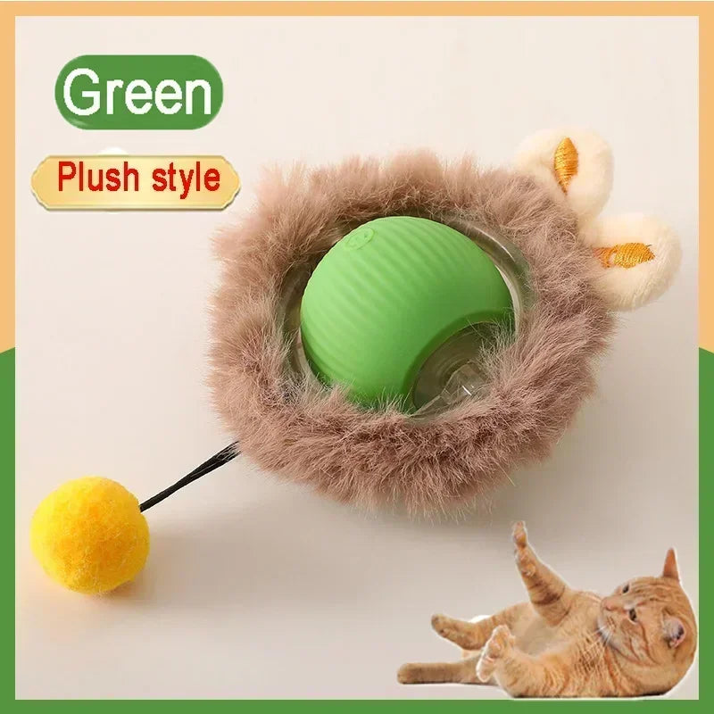 Rechargeable Interactive Cat Toy Ball – Automatic Rolling Pet Toy with Tail