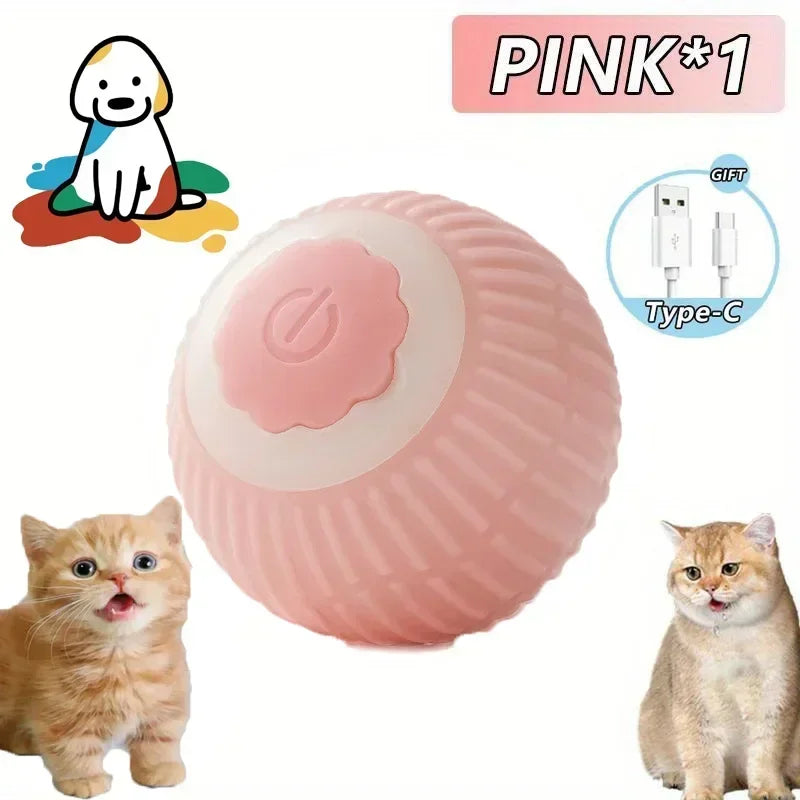 Rechargeable Interactive Cat Toy Ball – Automatic Rolling Pet Toy with Tail