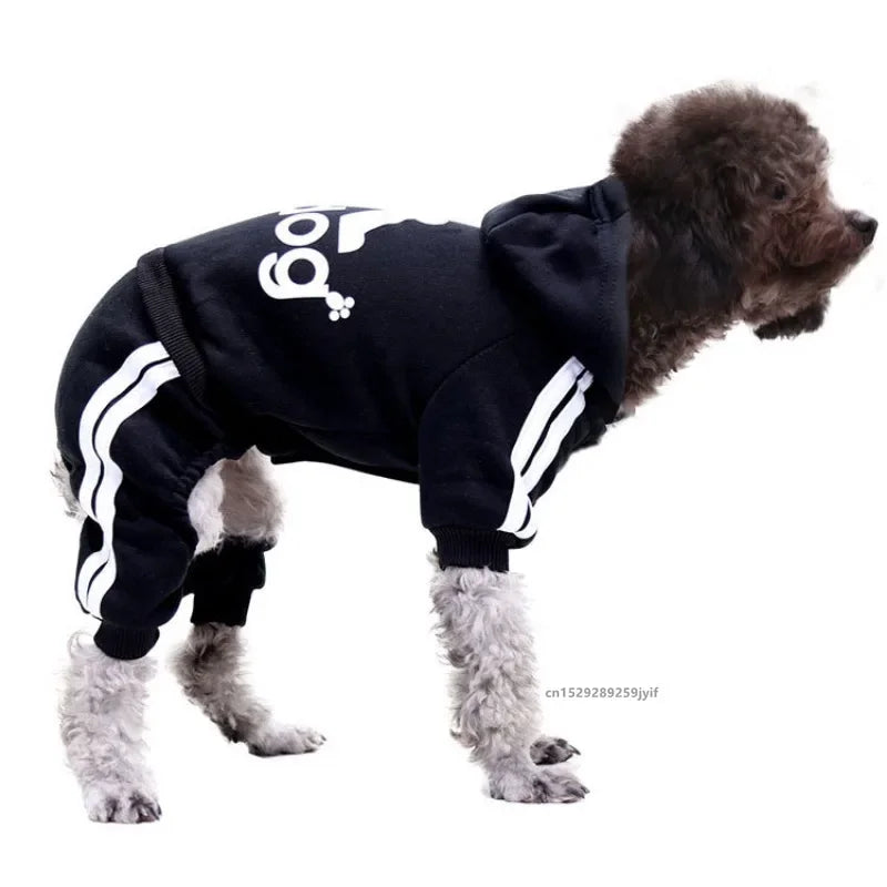 Winter Dog Hoodie Jumpsuit – Warm Pet Sweatshirt for Small to Large Dogs