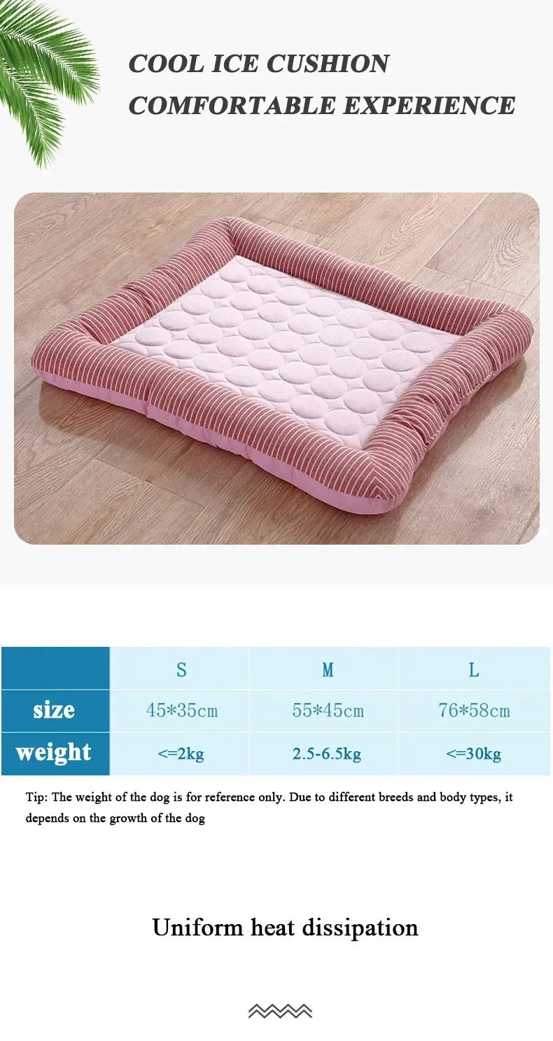 Cooling Pad Bed for Pets – Ice Silk Summer Mat