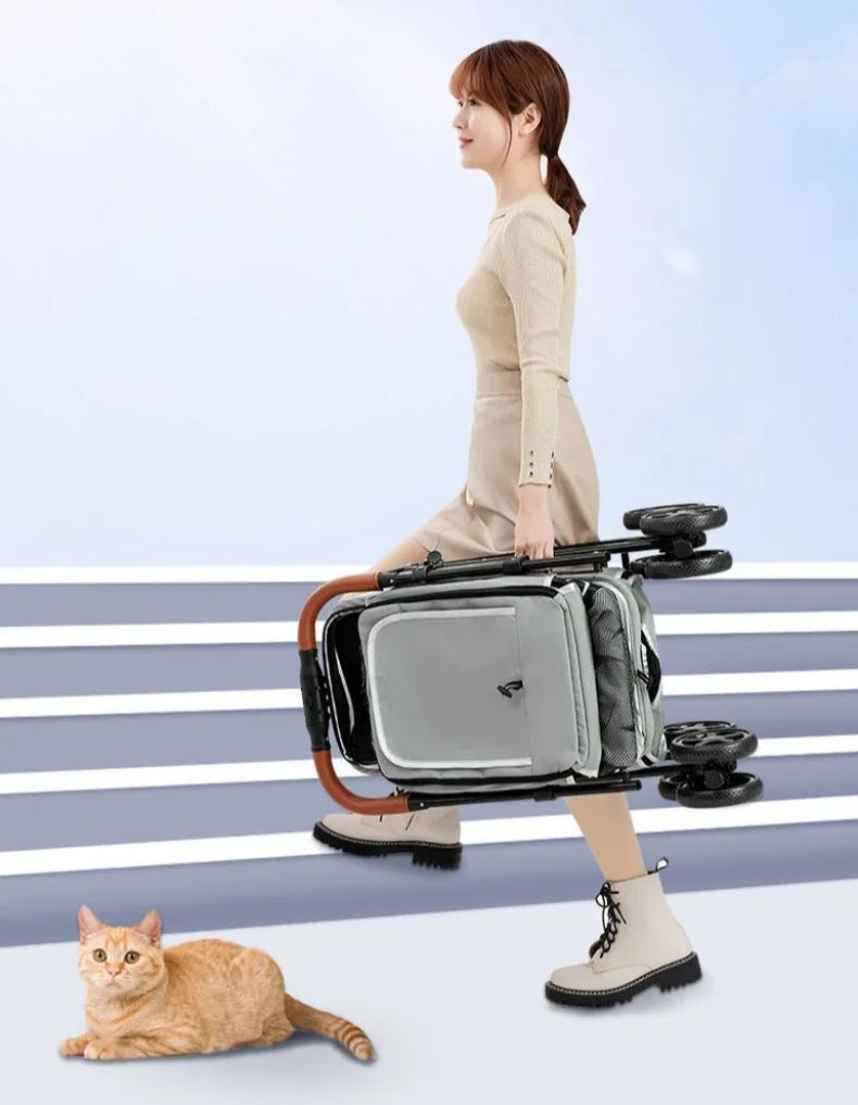 Portable Pet Stroller with Wheels