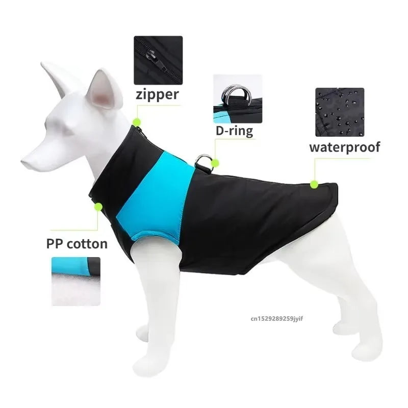 Waterproof Winter Dog Coat – Padded Warm Vest Jacket for All Sizes
