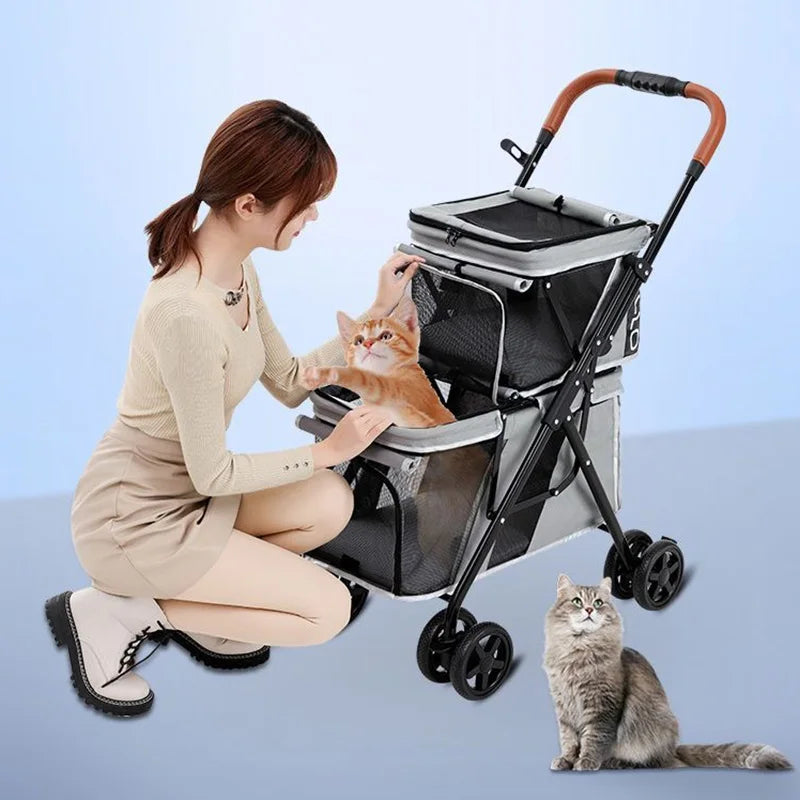 Portable Pet Stroller with Wheels