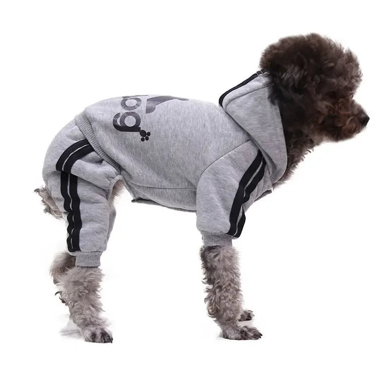 Winter Dog Hoodie Jumpsuit – Warm Pet Sweatshirt for Small to Large Dogs