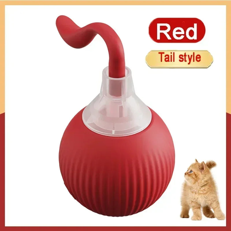 Rechargeable Interactive Cat Toy Ball – Automatic Rolling Pet Toy with Tail