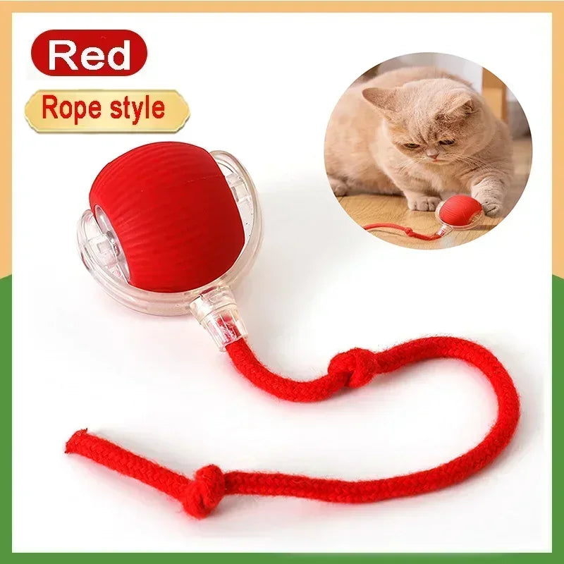 Rechargeable Interactive Cat Toy Ball – Automatic Rolling Pet Toy with Tail