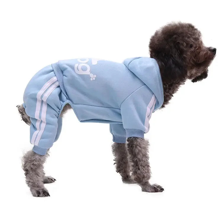 Winter Dog Hoodie Jumpsuit – Warm Pet Sweatshirt for Small to Large Dogs