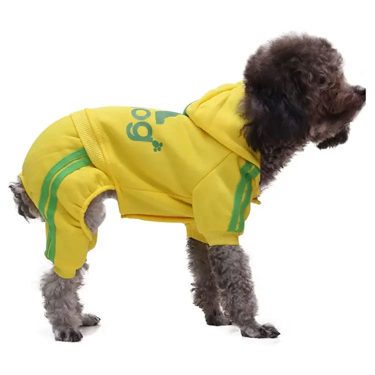 Winter Dog Hoodie Jumpsuit – Warm Pet Sweatshirt for Small to Large Dogs