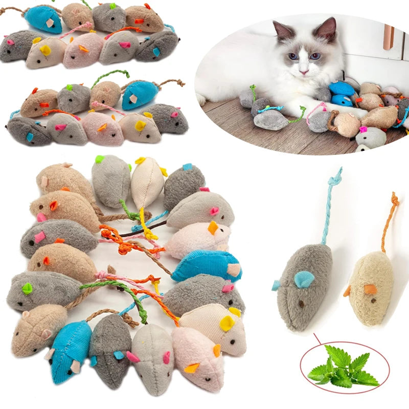 Catnip Mouse Toys for Indoor Cats (3–200pcs)