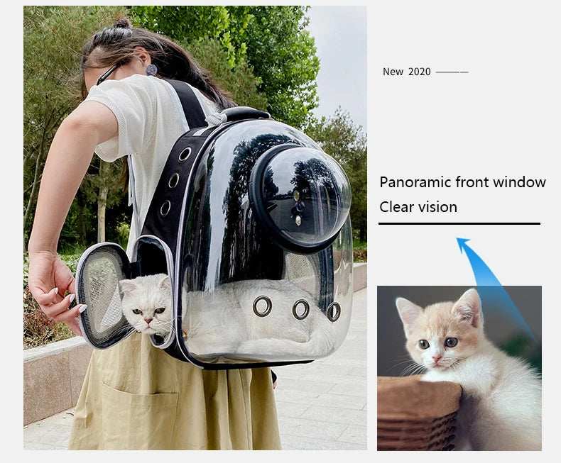 Breathable Pet Carrier Backpack – Travel Bag for Cats & Small Dogs