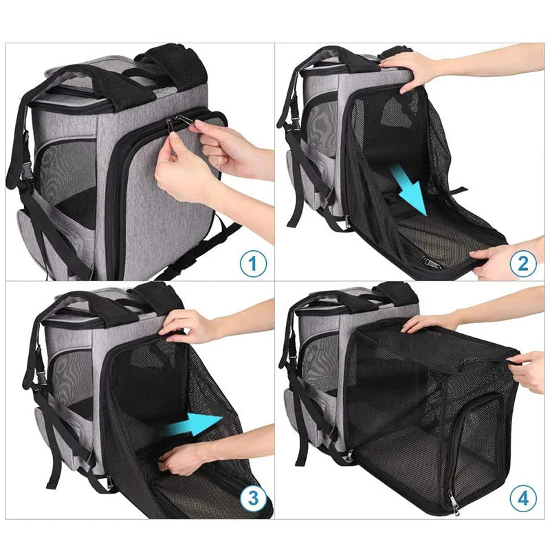 Breathable Expandable Pet Carrier Backpack