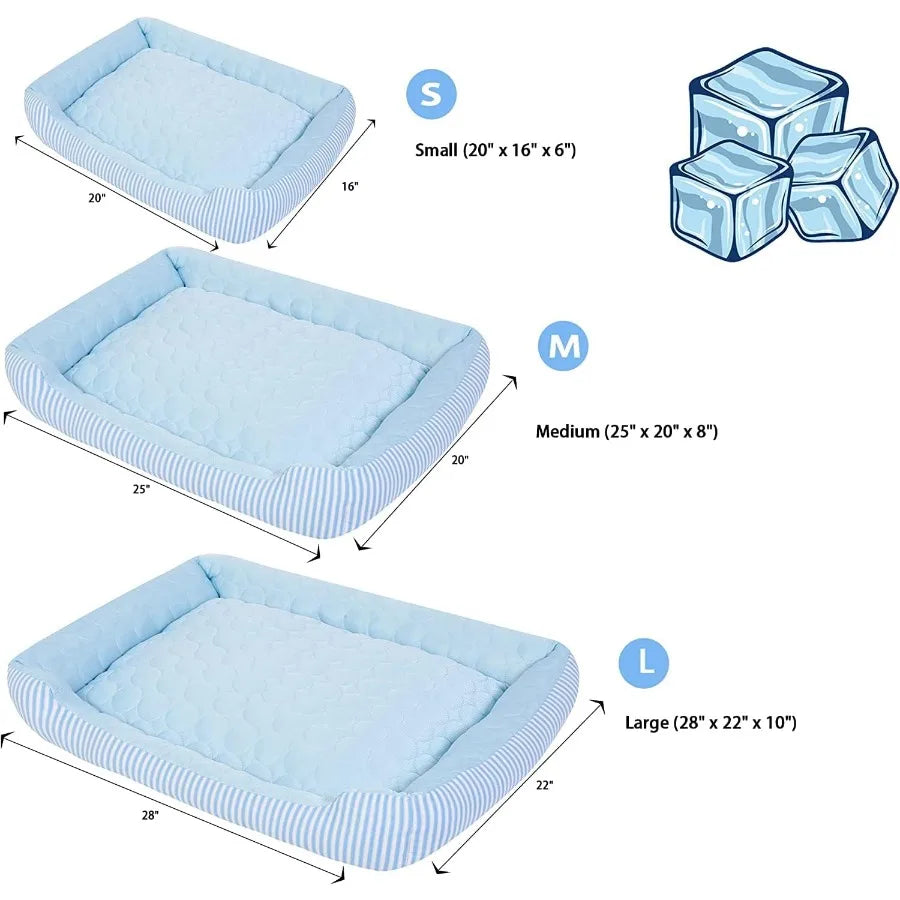 Ice Silk Dog Cooling Bed – Summer Pet Sleeping Mat