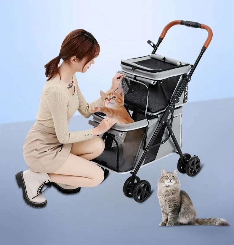 Portable Pet Stroller with Wheels