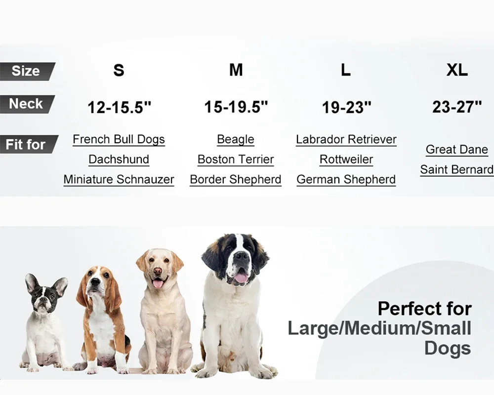 Padded Reflective Dog Collar – Adjustable Nylon Neoprene for All Sizes