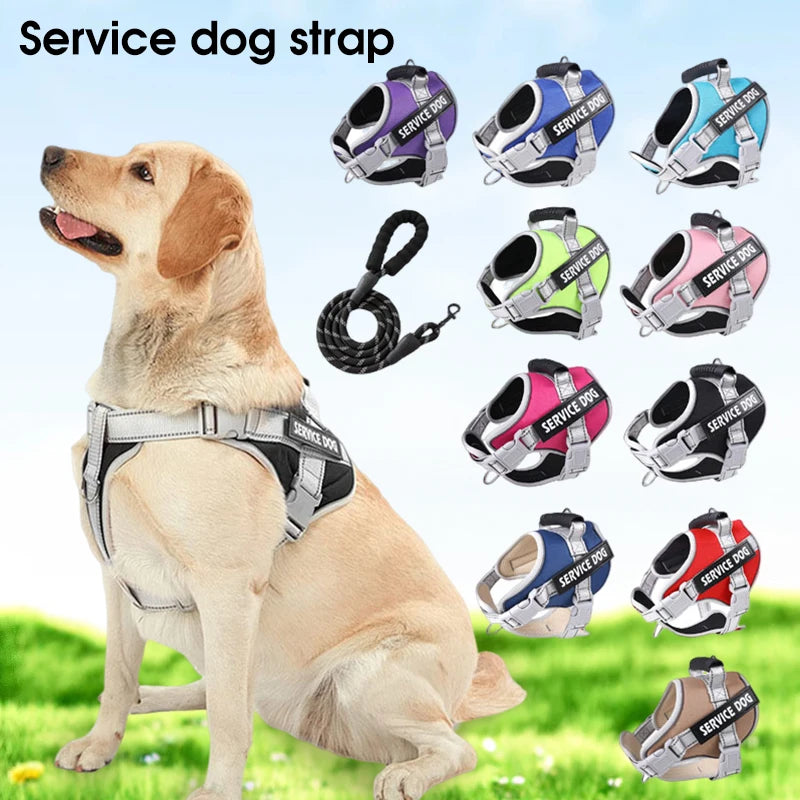 Service Dog Vest Harness – No Pull Large Dog Control Strap