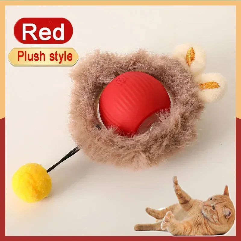 Rechargeable Interactive Cat Toy Ball – Automatic Rolling Pet Toy with Tail