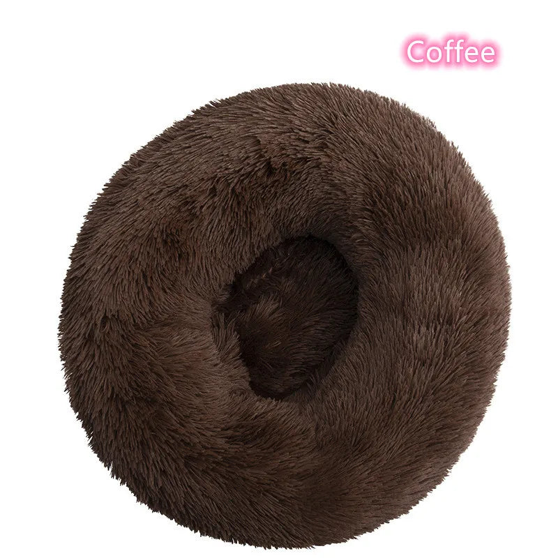 Super Soft Plush Cat Bed – Washable Donut Bed for All Cats