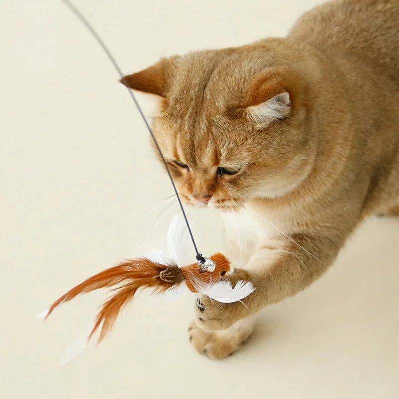 Hands-Free Feather Cat Wand Toy