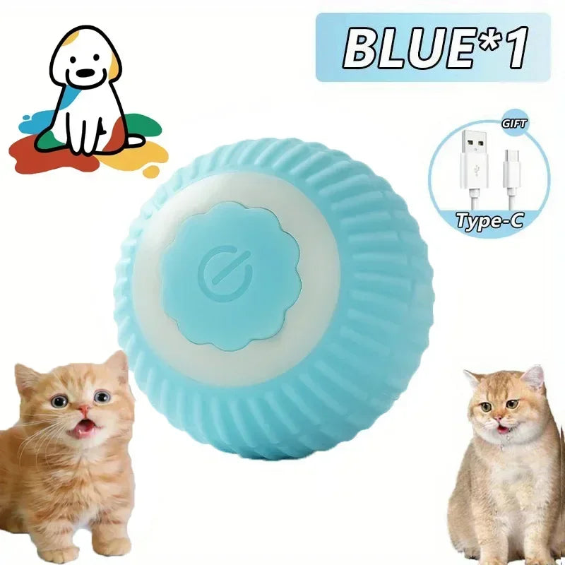 Rechargeable Interactive Cat Toy Ball – Automatic Rolling Pet Toy with Tail