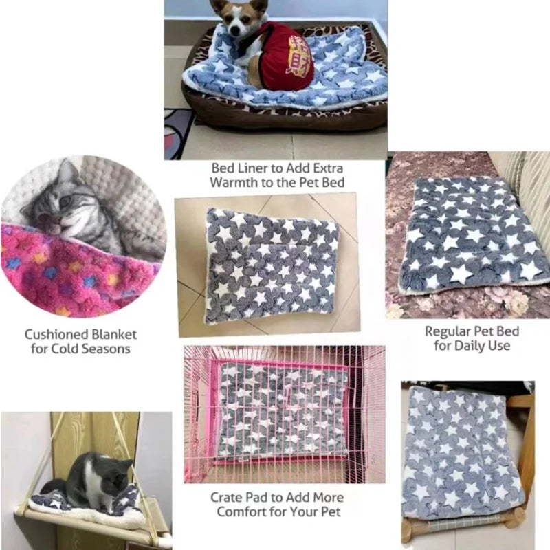 Flannel Pet Sleeping Mat – Thick Dog & Cat Bed