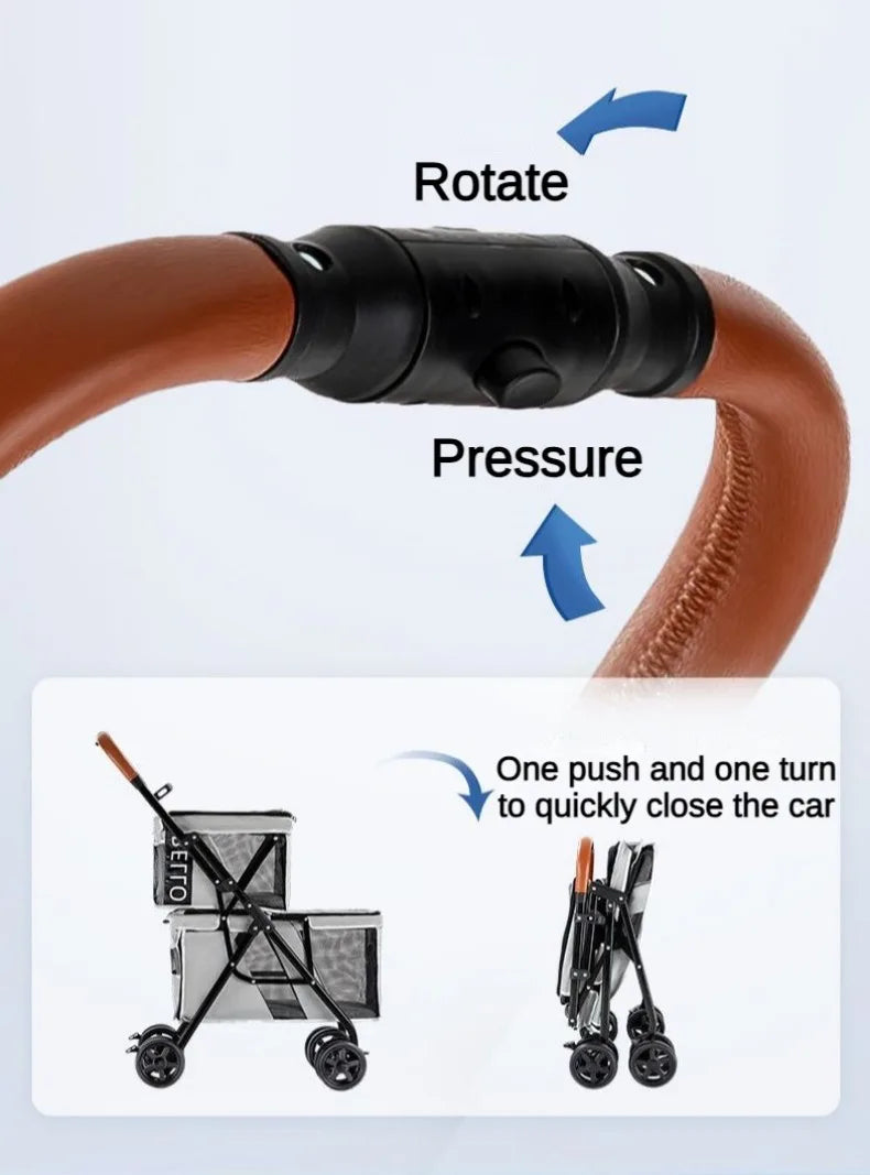 Portable Pet Stroller with Wheels